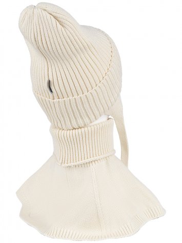Комплект шапка и манишка 12м10624 молочный оптом от производителя NIKASTYLE