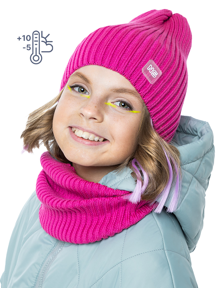 Комплект шапка и снуд 12м8423 фуксия оптом от производителя NIKASTYLE