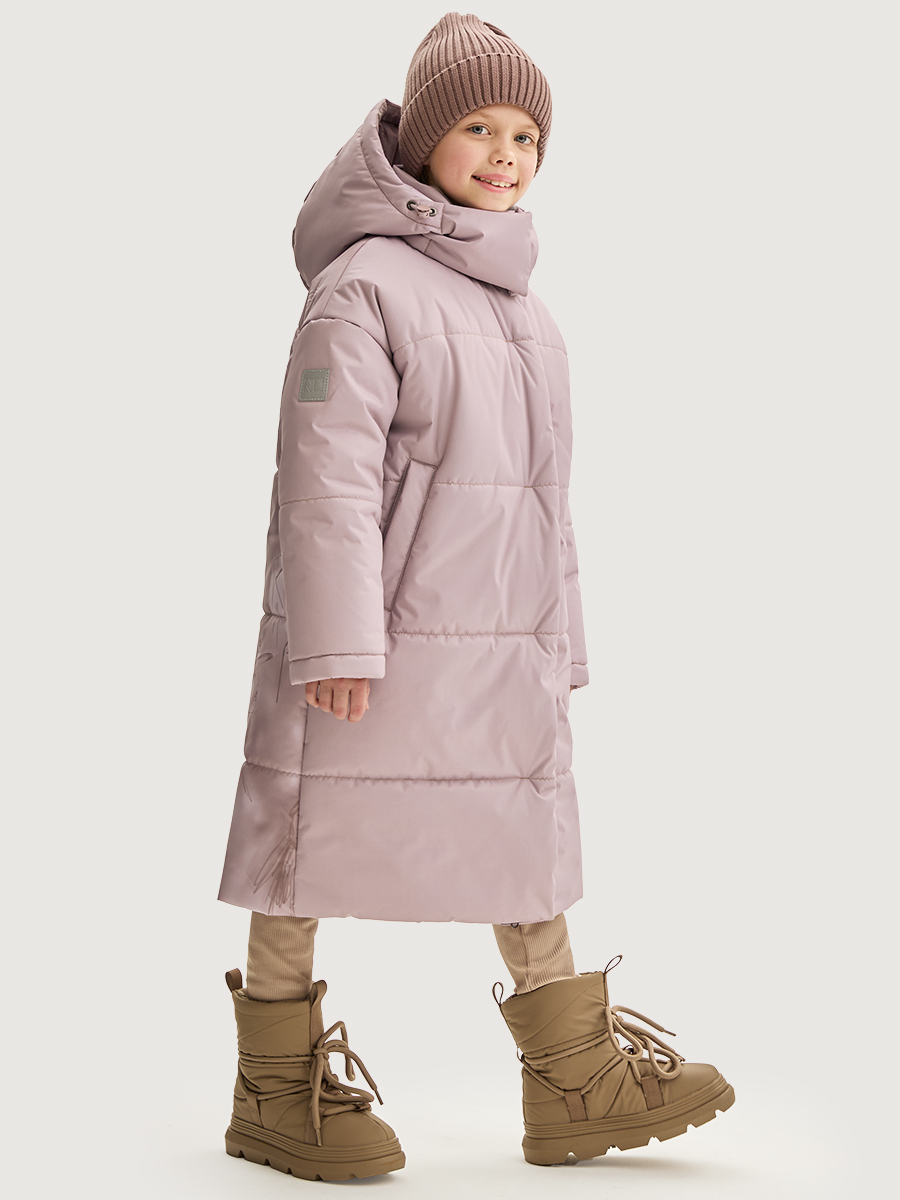 Пальто 6з9225 пудра/орхидея