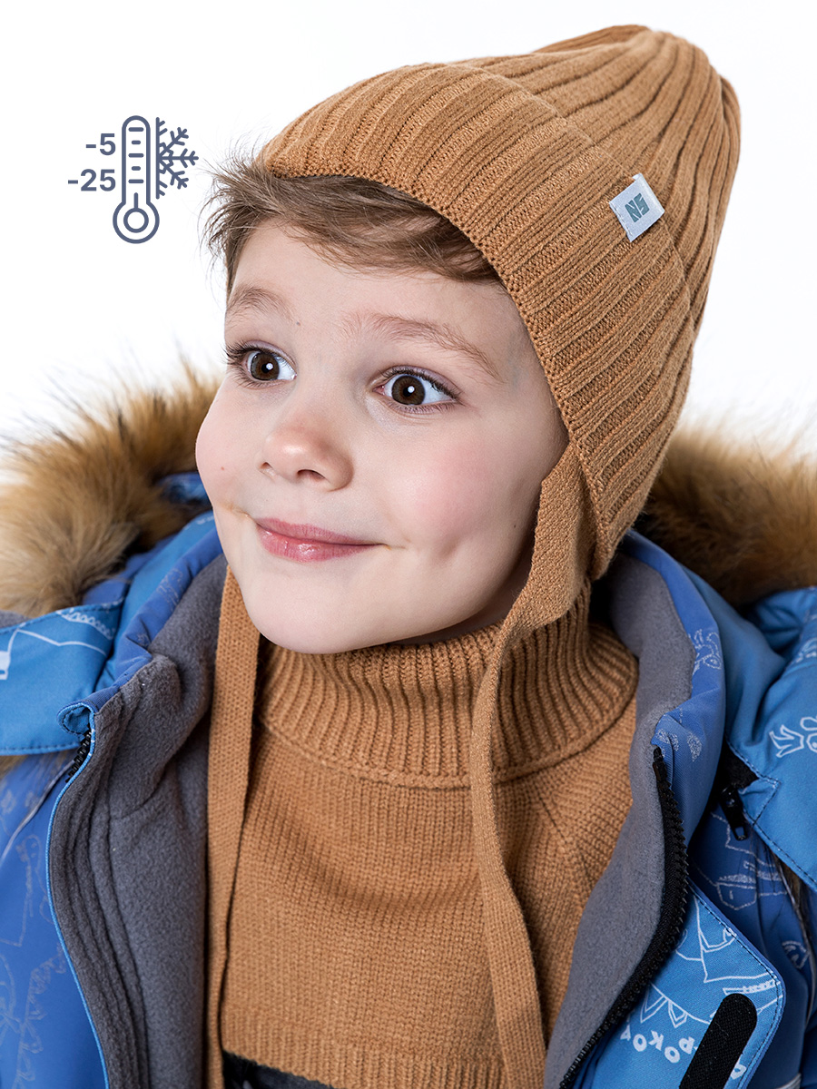Комплект шапка и манишка 12з11123 горчичный оптом от производителя NIKASTYLE