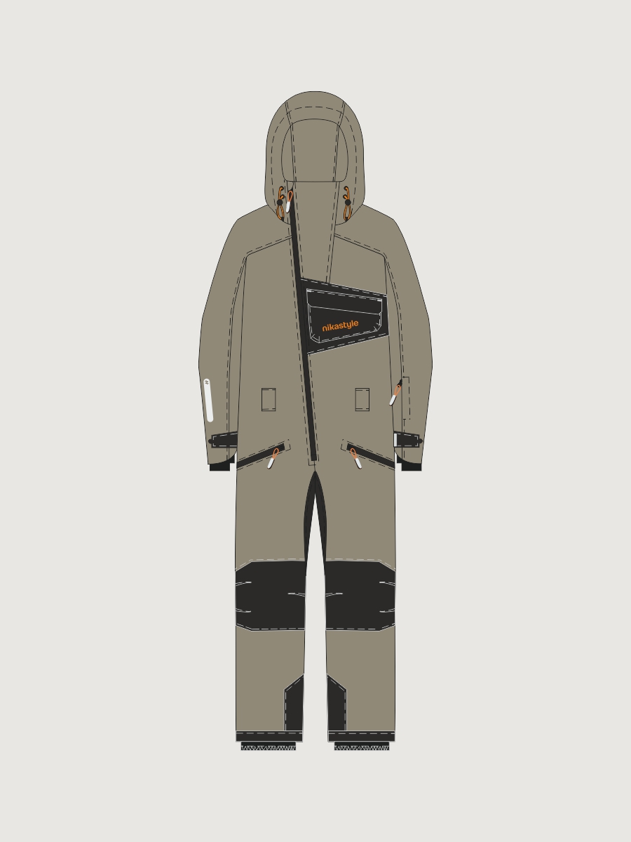 Комбинезон 8з2926 серый песок/черный