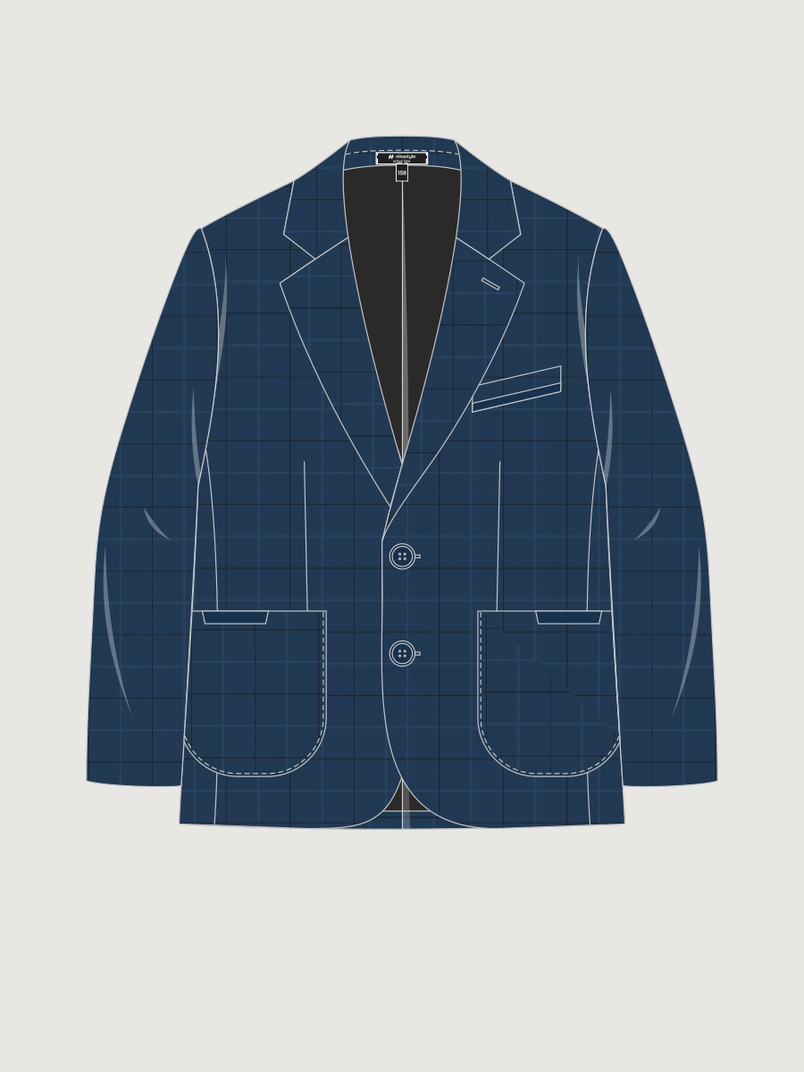 Пиджак 4ш72726 синяя клетка