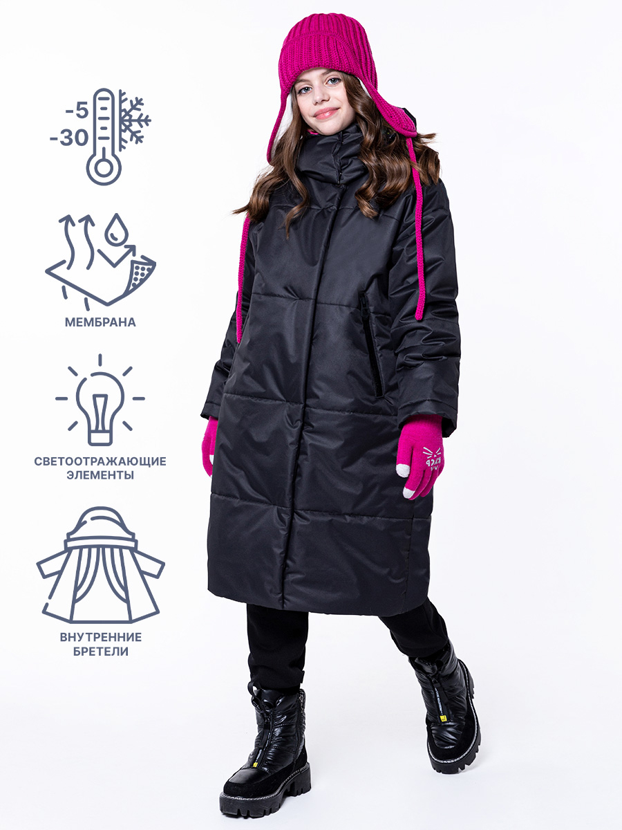 ПАЛЬТО 6з4223 черный оптом от производителя NIKASTYLE