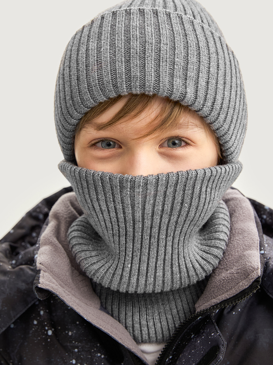 Комплект шапка и снуд  12з16525 серый