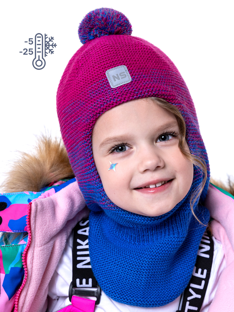 Балаклава 10з10423 фуксия/сапфир оптом от производителя NIKASTYLE