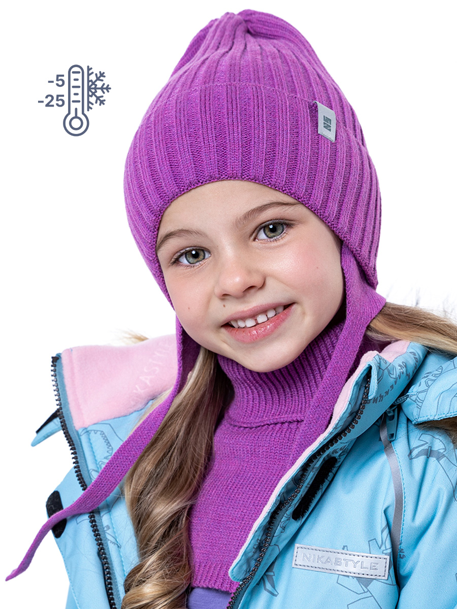 Комплект шапка и манишка 12з11023 цикламен оптом от производителя NIKASTYLE