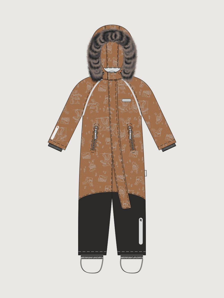 Комбинезон 8з0726 кэмел/черный