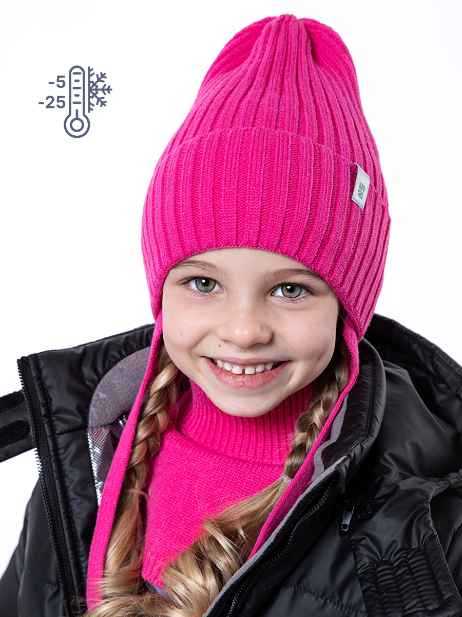 Комплект шапка и манишка 12з11023 фуксия оптом от производителя NIKASTYLE