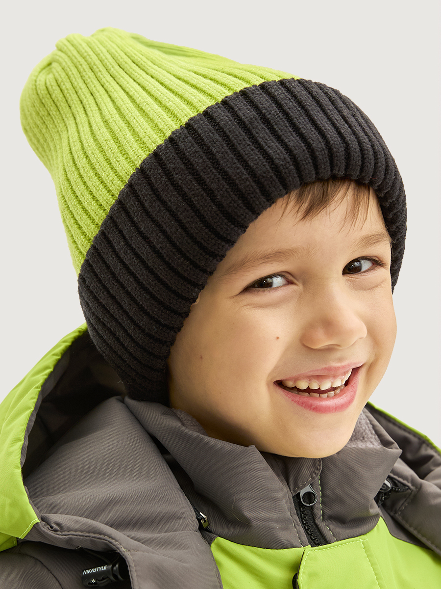 Шапка 11з16125 салатовый/черный