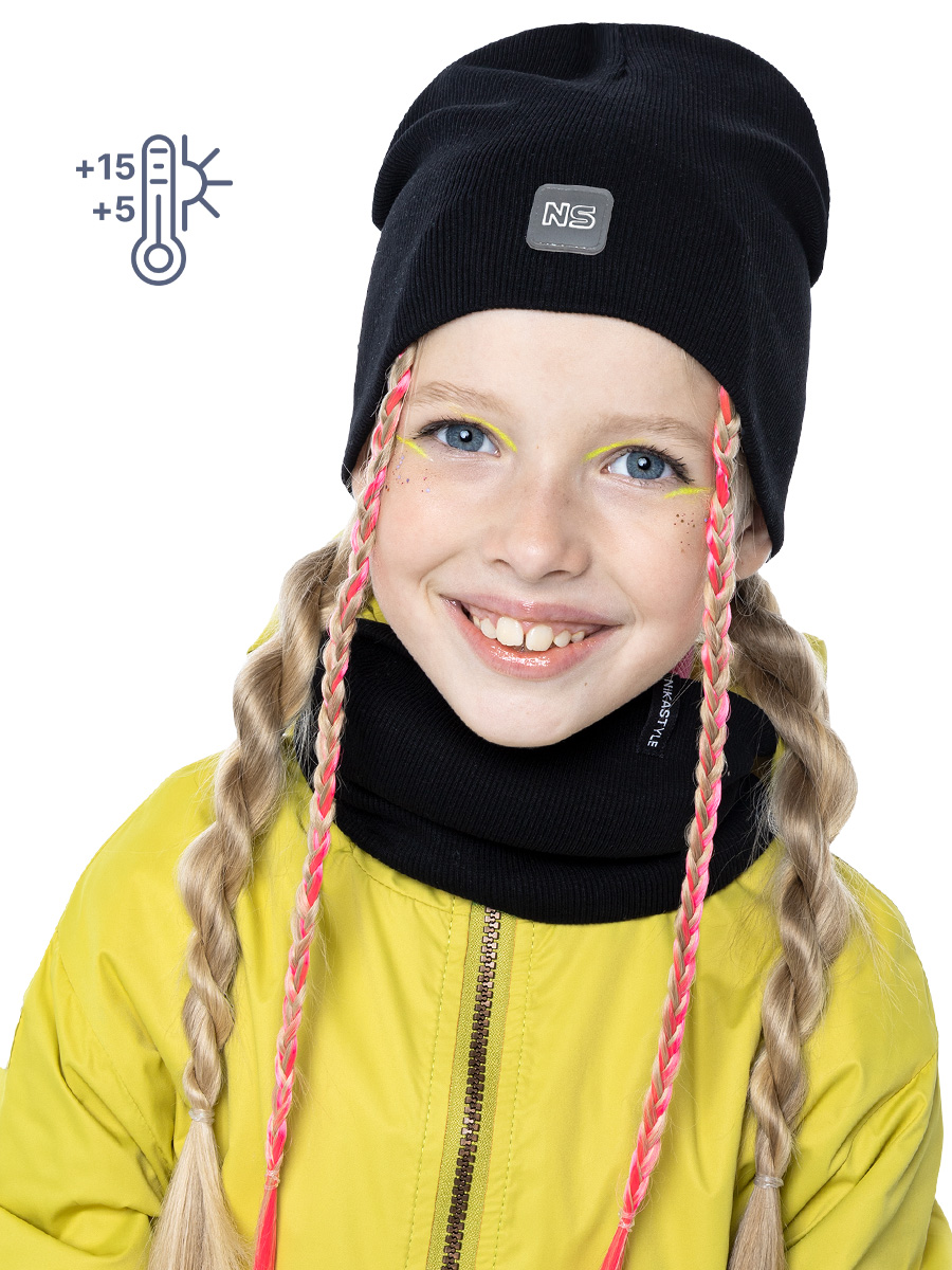 Комплект шапка и снуд 12л9423 черный оптом от производителя NIKASTYLE
