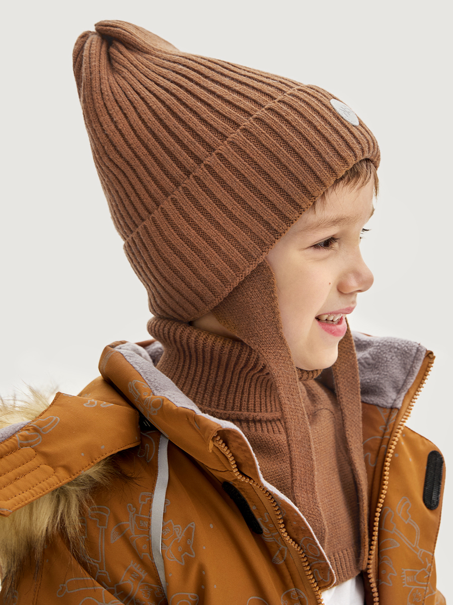 Комплект шапка и манишка  12з16025 кэмел