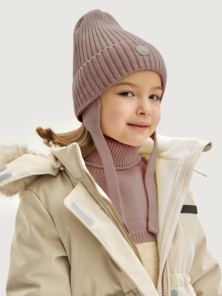 Комплект шапка и манишка  12з16025 какао