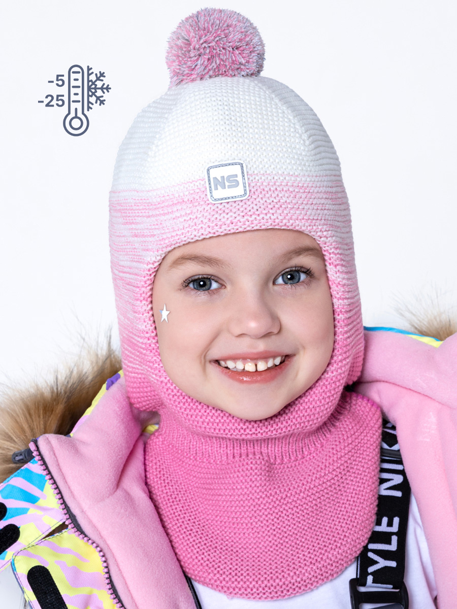 Балаклава 10з10423 кремовый/розовый оптом от производителя NIKASTYLE