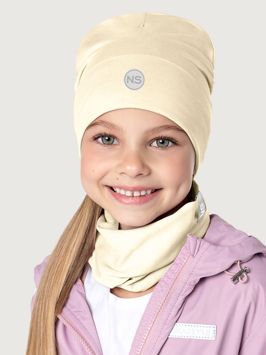 Комплект шапка и снуд 12л22826 сливочное масло
