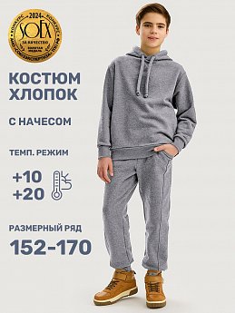 Костюм 7т20725 серый меланж оптом от производителя NIKASTYLE