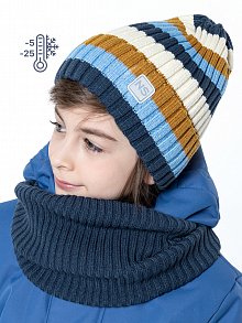 Комплект шапка и снуд 12з11523 джинсовый оптом от производителя NIKASTYLE
