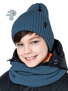 Комплект шапка и снуд 12з11323 джинсовый оптом от производителя NIKASTYLE