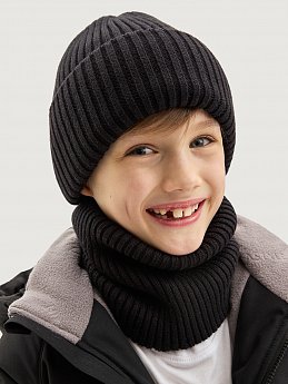 Комплект шапка и снуд  12з16525 черный оптом от производителя NIKASTYLE
