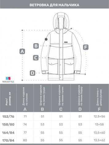 Ветровка 4л18925 черный оптом от производителя NIKASTYLE
