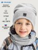 Комплект шапка и снуд 12л22926 серый меланж