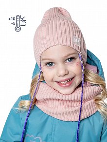 Комплект шапка и снуд 12м8423 пудровый оптом от производителя NIKASTYLE
