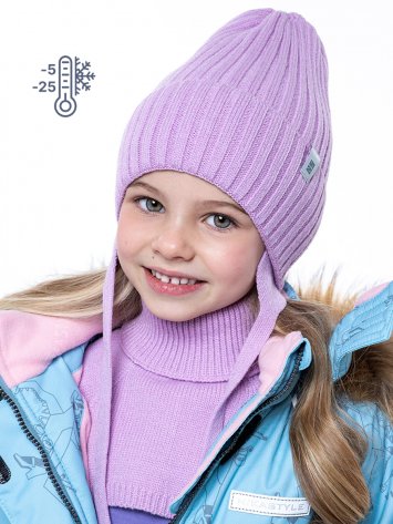 Комплект шапка и манишка 12з11023 сирень оптом от производителя NIKASTYLE