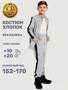 Костюм 7т21725 серый меланж оптом от производителя NIKASTYLE