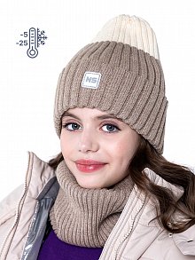 Комплект шапка и снуд 12з11823 кремовый/капучино оптом от производителя NIKASTYLE