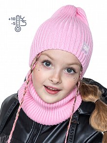 Комплект шапка и снуд 12м8423 розовый оптом от производителя NIKASTYLE