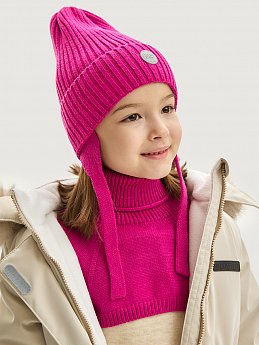 Комплект шапка и манишка  12з16025 фуксия оптом от производителя NIKASTYLE
