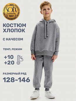 Костюм 7т20525 серый меланж оптом от производителя NIKASTYLE