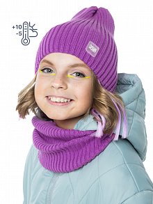 Комплект шапка и снуд 12м8423 фиолетовый оптом от производителя NIKASTYLE