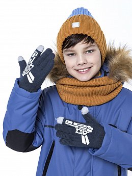 Перчатки 15з17125 джинсовый принт оптом от производителя NIKASTYLE
