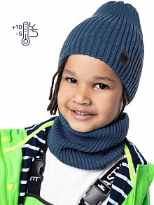 Комплект шапка и снуд 12м8523 джинсовый оптом от производителя NIKASTYLE