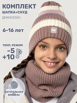 Комплект шапка и снуд 12м11225 какао оптом от производителя NIKASTYLE