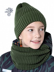 Комплект шапка и снуд 12з11323 хаки оптом от производителя NIKASTYLE