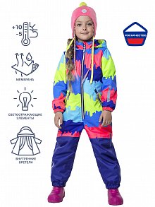Комбинезон 8м0223 коралловый неон/фиолетовый оптом от производителя NIKASTYLE
