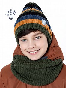 Комплект шапка и снуд 12з11523 хаки оптом от производителя NIKASTYLE
