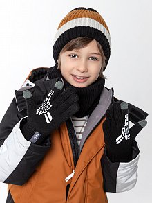 Перчатки 15з17125 черный принт оптом от производителя NIKASTYLE