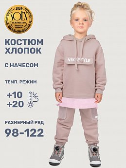 Костюм 7т20225 какао/пудра оптом от производителя NIKASTYLE