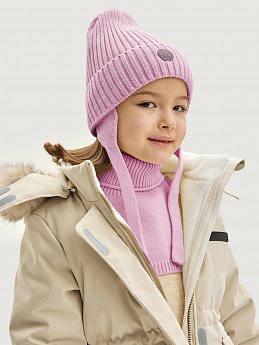 Комплект шапка и манишка  12з16025 пудра оптом от производителя NIKASTYLE