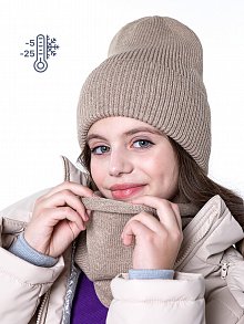 Комплект шапка и снуд 12з12023 капучино оптом от производителя NIKASTYLE